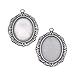 Silver Plated Scroll Edge Oval Bezel Pendant Stampings 14x18mm (2)