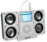 DreamGear i.Sound 4x Foldable iPod Speaker System (White)