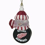 SC Sports Detroit Red Wings Light-Up Snowman Puck Ornament 3-Pack - Detroit Red Wings Set of 3