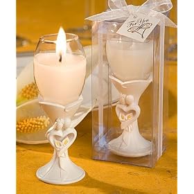 Bride & Groom Champagne Flute Candle Wedding Favors