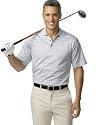 Izod Mercerized Jacquard Striped Performance Golf Polo With Cool FX