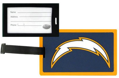 New NFL Luggage Tag San Diego Chargers Team Logo Pliable Durable Vibrantly Colored Protected