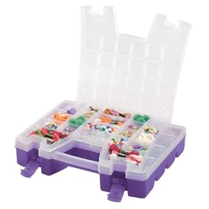 Akro-Mils 06215 Plastic Portable Hardware and Craft Parts Organizer, Regular, Purple by Akro-Mils