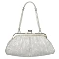 La Regale Evening Bag Brocade Pouch - Silver