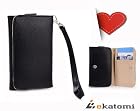 Women's Wallet Universal Wrist-let Clutch for Nokia Asha 201 - BLACK. Bonus Ekatomi Screen Cleaner