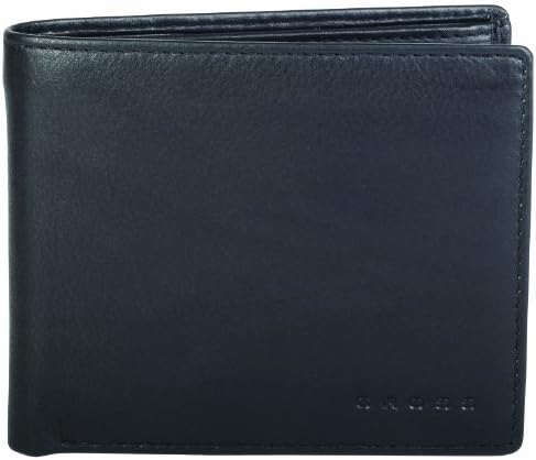 Cross (R) Genuine Leather Men's Bifold Coin Wallet - Black