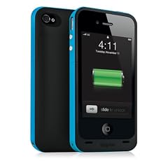 Mophie Juice Pack Plus Sch�tzende Hartschale mit integriertem Akku (2000 mAh) f�r Apple iPhone 4 / 4S cyan
