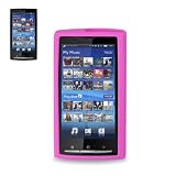New Fashionable Perfect Fit Soft Silicon Gel Protector Skin Cover (Faceplate/Snap On) Rubber Cell Phone Case for Sony Ericsson Xperia X10 - HOT PINK