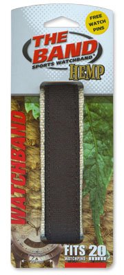 20mm Standard Black The Band Hemp Wrap Style Velcro Watchband - Fits 20 to 22 mm