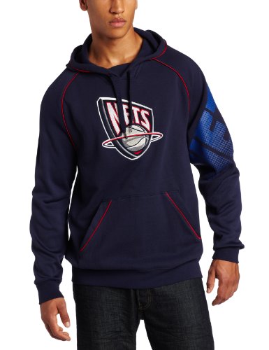 NBA Men's New Jersey Nets Hoops Pullover Hood (Navy, Small)