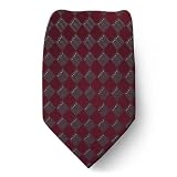 CK-365 - Brand Name Designer Calvin Klein Silk Tie - Burgundy - Gray