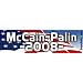 McCain & Palin 2008 - Presidential Election Bumper Stickers (Medium 10x2.8 in.)