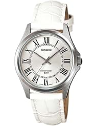 Casio #LTP1383L-7EV Womens Standard Analog White Leather Band Roman Dial Watch