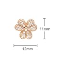 Romantic Time Graininess Lucky Clover Rhinestone Studded Deluxe 18k Rose Gold Plated Stud Earrings