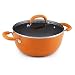 Rachael Ray Porcelain Enamel 5.5-Quart Covered Round Casserole, Orange