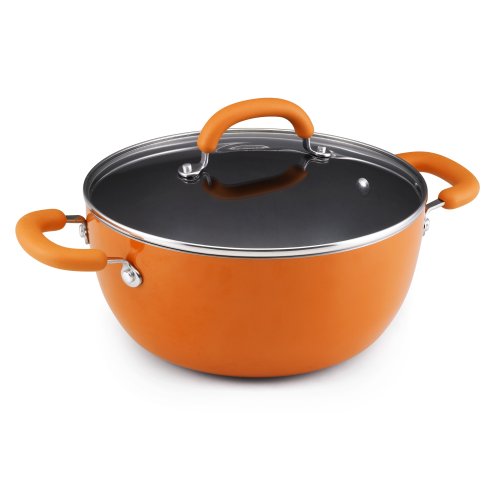 Rachael Ray Porcelain Lowi Utambeca Enamel 5.5-Quart Covered Round Casserole