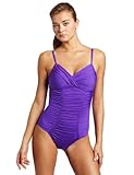 Kenneth Cole Women's Once A Cheeta One Piece Swimsuit, Purple, Medium