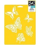 Plaid Delta Stencil Mania Butterflies, Size 7-inch by 10-Inch