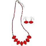 20 Necklace With Beads And Large Acrylic Baubles With Matching Earrings In Red 41rQS9NLo1L. SL160 20 Necklace With Beads And Large Acrylic Baubles With Matching Earrings In Red