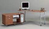 Home Office Computer Desk in Medium Cherry/Metallic Gray - Mayline Office Furniture - 900MEC