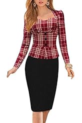 Polyester/Spandex Peplum Vintage Bodycon Dress/Club Dress/Evening Dress/Party Dress/Midi Dress 