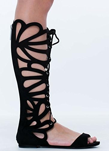 Teardrop Cut-Out Gladiator Sandals