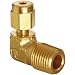Parker A-Lok 10MSEL8N-B Brass Compression Tube Fitting, 90 Degree Elbow, Tube OD x NPT Male