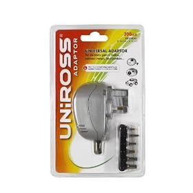 UniRoss U0152693 Universal Adaptor For games, stereos, radios + loudspeakers 300mA UK-AC/DC