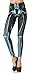 Amour - Women Rock X-ray Skeleton Bone Skull Leggings Tights Black (Regular Size, Green X-ray Skeleton)