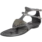 Stuart Weitzman Women's Shield Flat Sandal With Chain Ornament