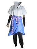 E-Mell Unisex Naruto Cosplay Sasuke Uchiha The 4th Generation of Suit M White & Blue