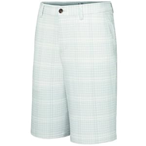 Adidas Golf Men's Climalite Neutral Plaid Shorts, Ecru/Chrome, 36-Inch