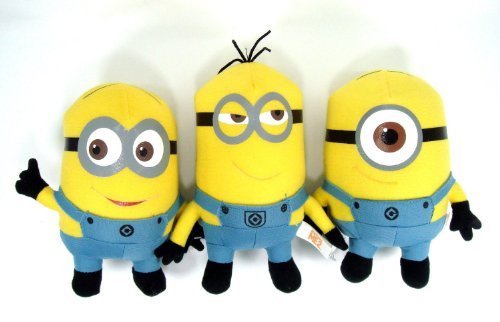 Despicable Me 2 Minions 6" Plush Doll Set Featuring Stuart, Dave and Tim