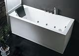 Eago Whirlpools and Air Tubs AM154-5-R Eago 5` Skirted Whirlpool Bath Tub with Cushion Head Rest and Drain on Right