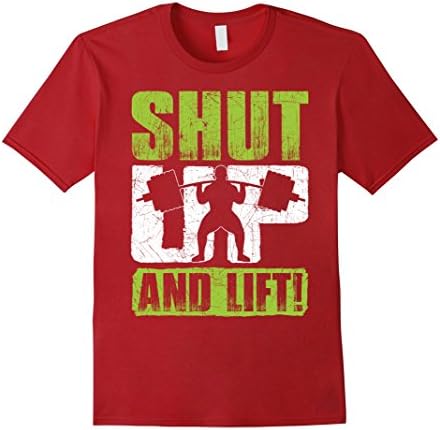 Men's Shut Up And Lift Weight Lifters T-Shirt 3XL Cranberry