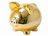 Kitchen & Housewares : Present Time Money bank ceramic bling height 21cm Gold