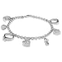 Sterling Silver Moon Ring Heart Key Star Charm Bracelet