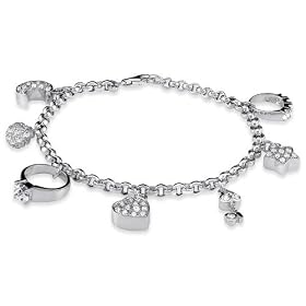 Buy Sterling Silver Bracelet Moon Ring Heart Key Star Charm Bracelet - Ideal Gift For Mother Day,... by NewOutlet
