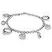 Sterling Silver Moon Ring Heart Key Star Charm title=