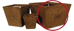 Large Fabric Storage Bin- Solid Brown 476C Ultra Suede Covered Wire Frame; 18 X 14 X 10"