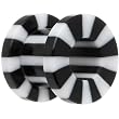 0 Gauge White and Black Striped Acrylic Threaded Tunnel