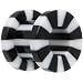 0 Gauge White and Black Striped Acrylic Threaded Tunnel