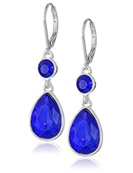 Nine West "Feeling Fine" Silver-Tone Purple Double Drop Earrings