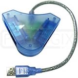 FreeLogix - Dual PS/PS2 To PC Controller Converter for PS and PS2 - Blue (playstation to pc usb)
