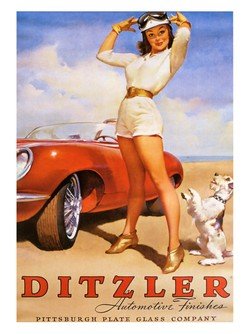 Retro Glamour Prints: Pin-up Girl, Calendar Art 1950s - Art Print - 40x30cm