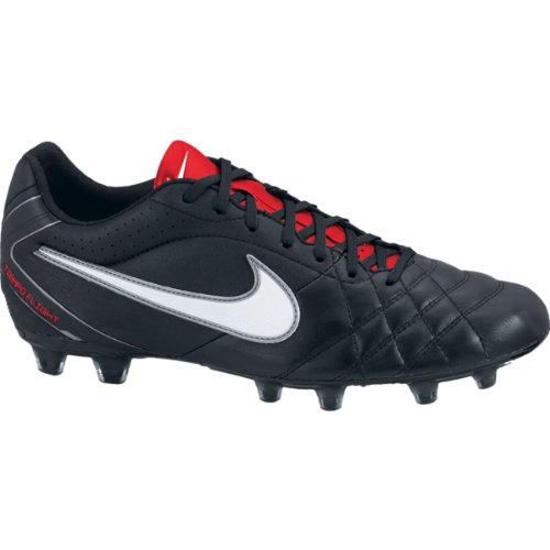 Chaussures de Foot Tiempo Flight FG Noir/Blanc Métallisé/Rouge - 8 