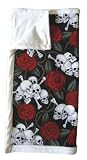 Small Cozy Baby Blanket in Skulls & Roses