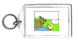 Keychain with angry, yelling, pet, animal, dog