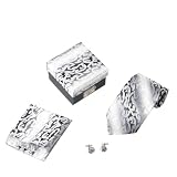 Grey Patterned Necktie, Cufflinks, Hankchief, Matching Same Fabric Box Set present man DS1077