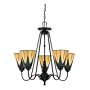 Quoizel TFGO5005VB Gotham 25-Inch One Tier Chandelier with Five Uplights, Vintage Bronze Finish